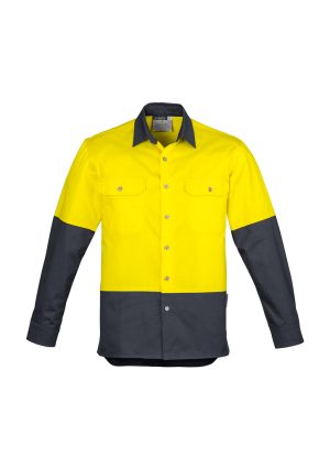 Mens Hi Vis Spliced Industrial Shirt - ZW122