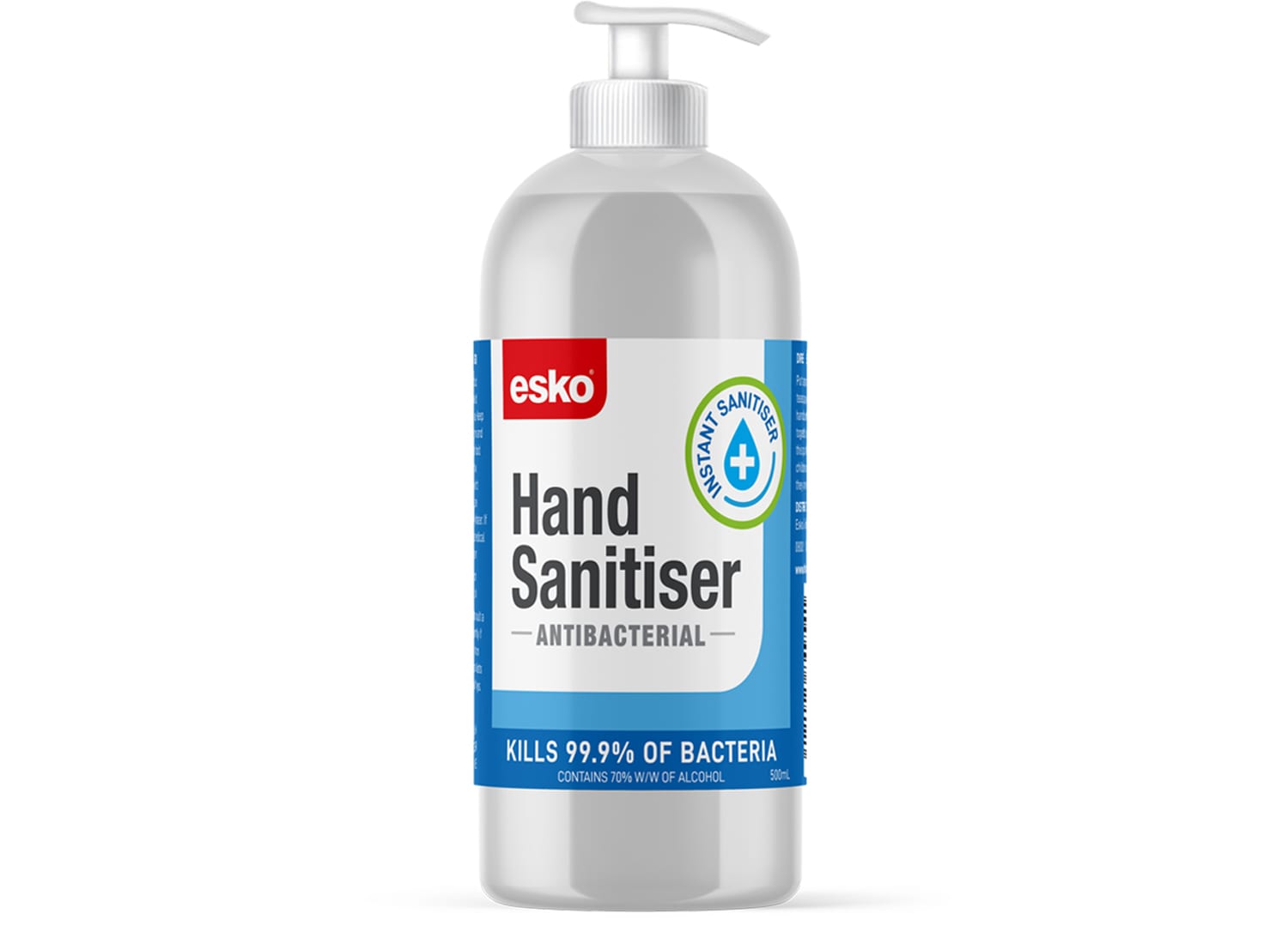 Esko Hand Sanitiser Gel (70% Alcohol), 500ml Pump Bottle