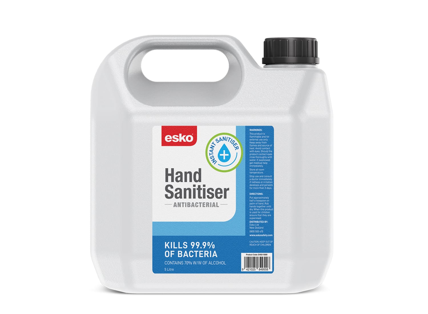 Esko Hand Sanitiser Gel (70% Alcohol), 5L