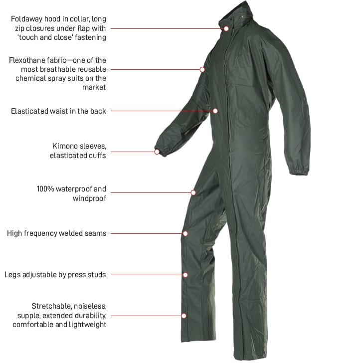 Esko Flexothane Chemical Spray Suit - Green - ESSCG