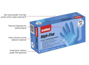 HIGH FIVE? Disposable Nitrile Exam, gloves, Powder Free, blue, box of 100 pcs