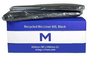 Waste Disposal - Rubbish Bin Liners 650mm x 900mm x 30mu (450) Black