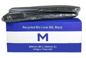 Waste Disposal - Rubbish Bin Liners 800mm x 1000mm x 25mu (350) Black
