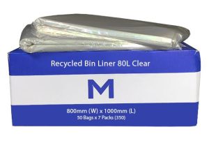 Waste Disposal - Rubbish Bin Liners 800mm x 1000mm x 25mu (350) Clear