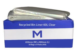 Waste Disposal - Rubbish Bin Liners 650mm x 900mm x 30mu (450) Clear