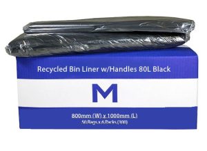 Waste Disposal - Rubbish Bin Liners 800mm x 1000mm x 30mu (300) Black