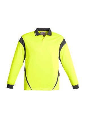 Mens Hi Vis Aztec Polo - Long Sleeve - ZH249