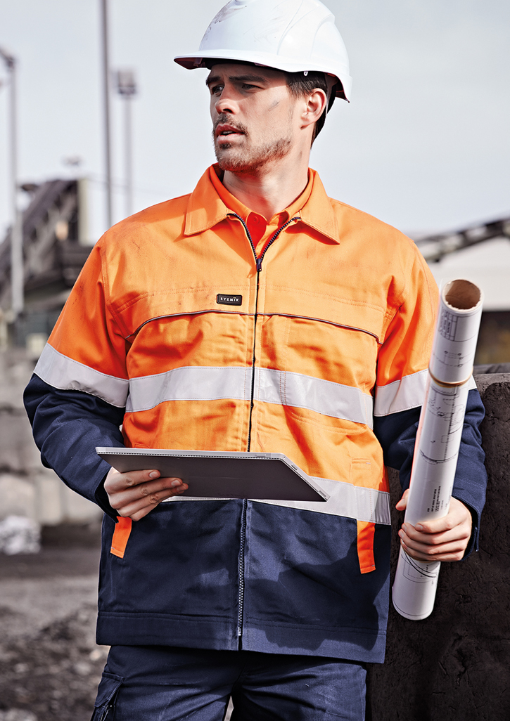Mens Hi Vis Cotton Drill Jacket - ZJ590