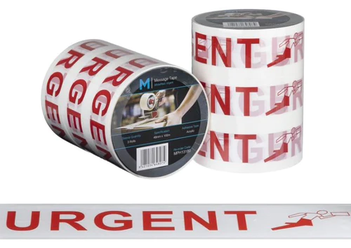 Adhesive Tape - Printed Message Tape 48mm x 100m x 50mu (36) White/Red