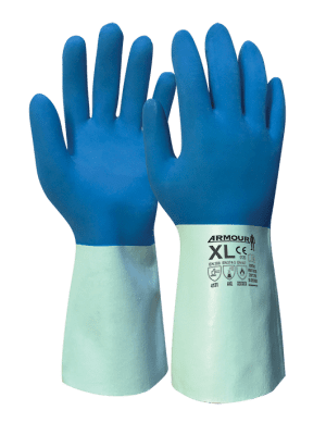 Armour? Blue Latex Chemical Contact Heat 250? Gauntlet - 30cm