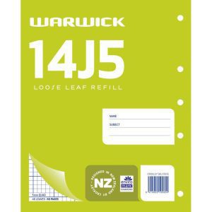 Warwick Refill 14J5 Loose Leaf 40 Leaf 5mm Quad 255x205mm