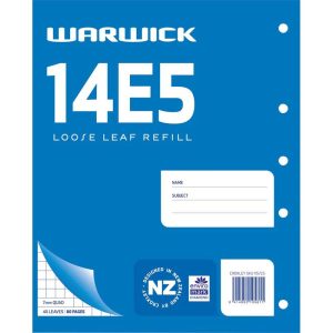 Warwick Refill 14E5 Loose Leaf 40 Leaf 7mm Quad 255x205mm