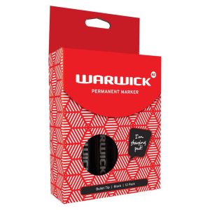 Warwick Marker Black Bullet Tip Permanent Box 12