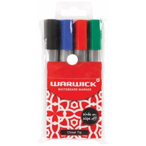 Warwick Whiteboard Marker Chisel Tip 4 Wallet