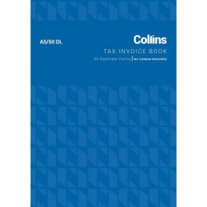 Collins Tax Invoice A5/50DL No Carbon Required