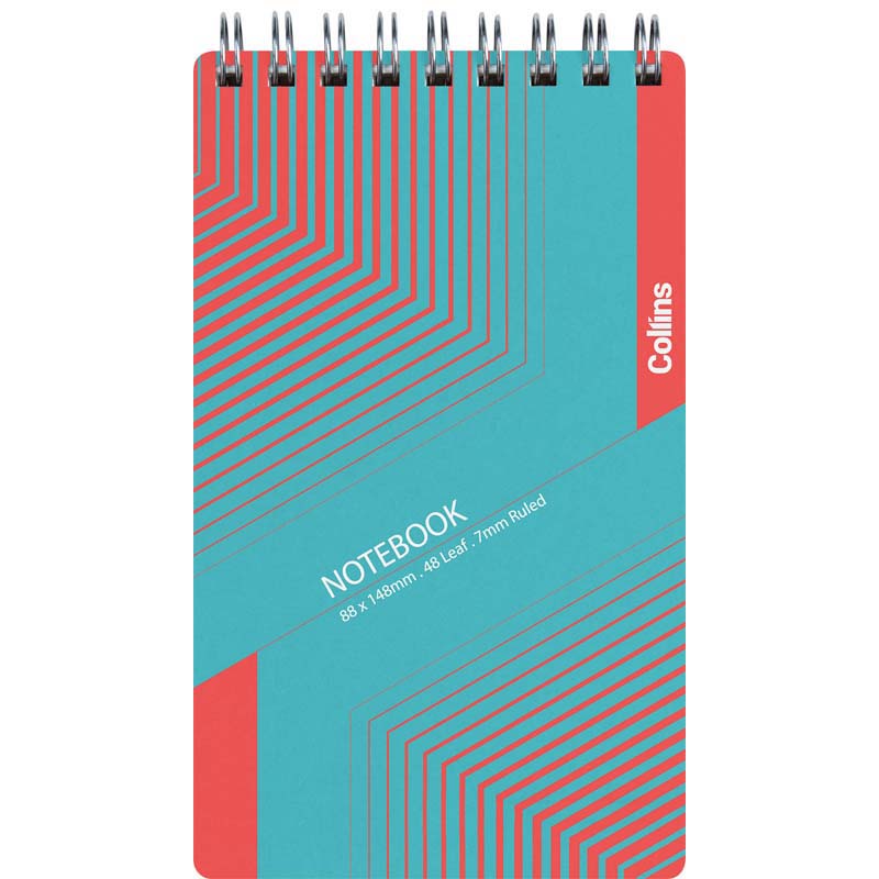 Collins Notebook Wiro Small Polyprop Top Opening 88x148mm 48 Leaf