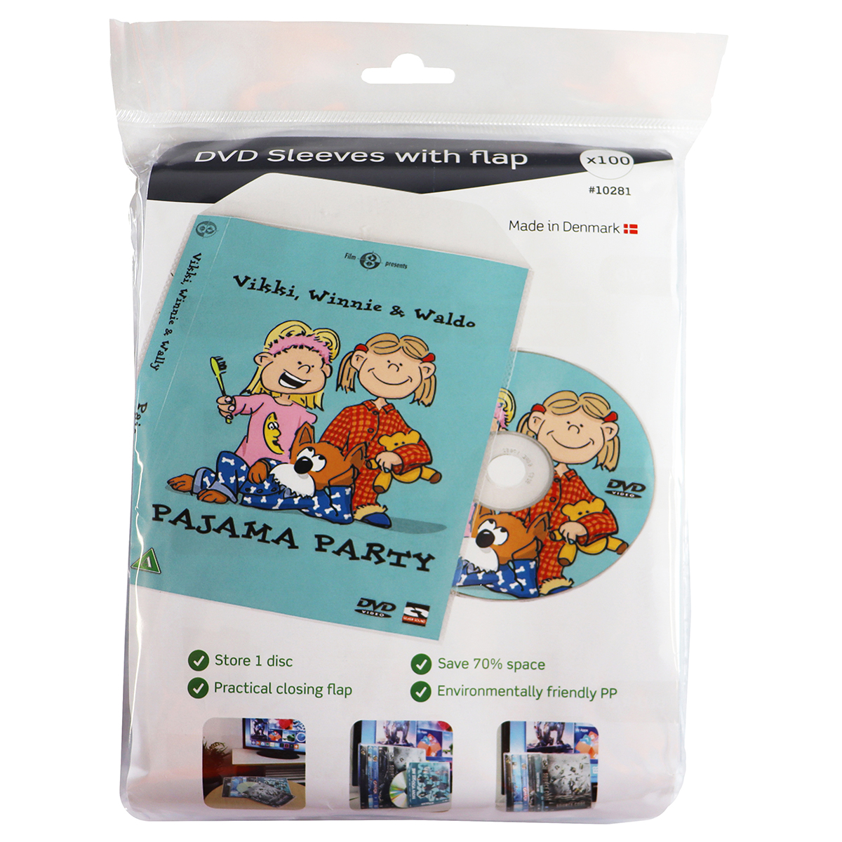 3L DVD Cover Sleeves 100 Pack 148x188mm