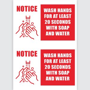 Avery Pre-Printed Self-Adhesive Sign Wash your Hands A4 2up 5 Sheets