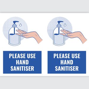 Avery Pre-Printed Self-Adhesive Sign Please Use Hand Sanitiser A4 2up 5 Sheets