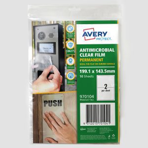 Avery Protect Anti-Microbial Film Permanent A4 2up 10 Sheets