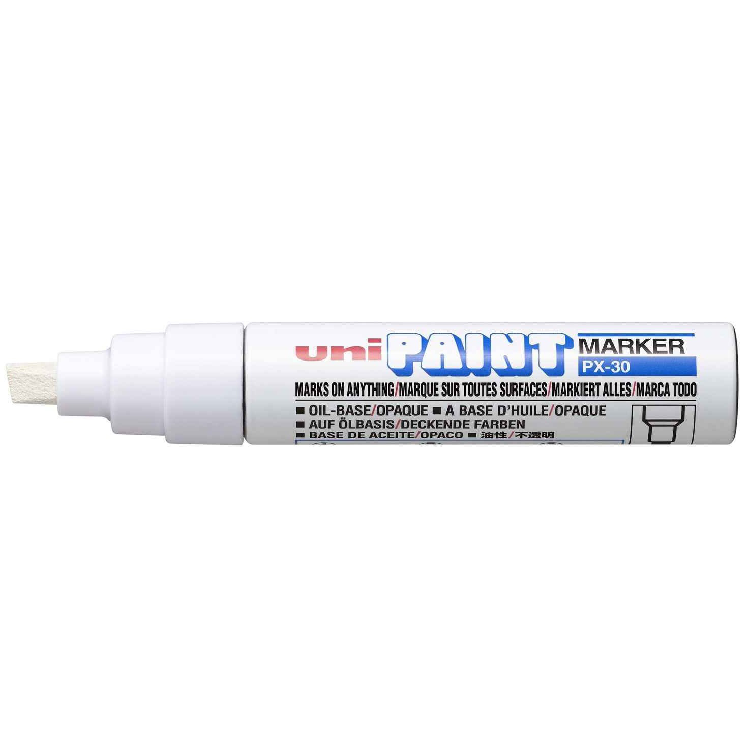 Uni Paint Marker 4.0-8.5mm Chisel Tip White PX-30