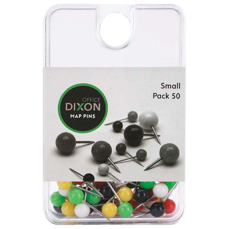 Dixon Map Pins Small Assorted Colour Pack 50