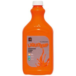 Fluoro Liquitemp Poster Paint 500ml Orange