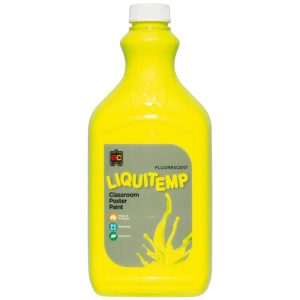 Fluoro Liquitemp Poster Paint 500ml Yellow