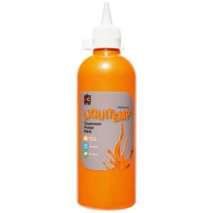 Metallic Liquitemp Poster Paint 500ml Orange