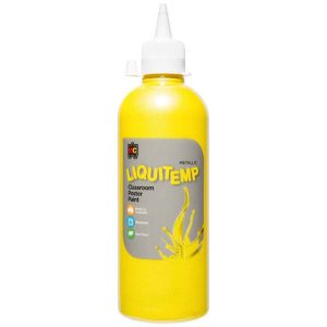 Metallic Liquitemp Poster Paint 500ml Yellow