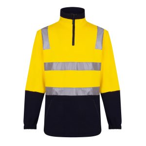 Cotton Brush Fleece Jumper with Tape - MF615YNR - Yellow/Navy