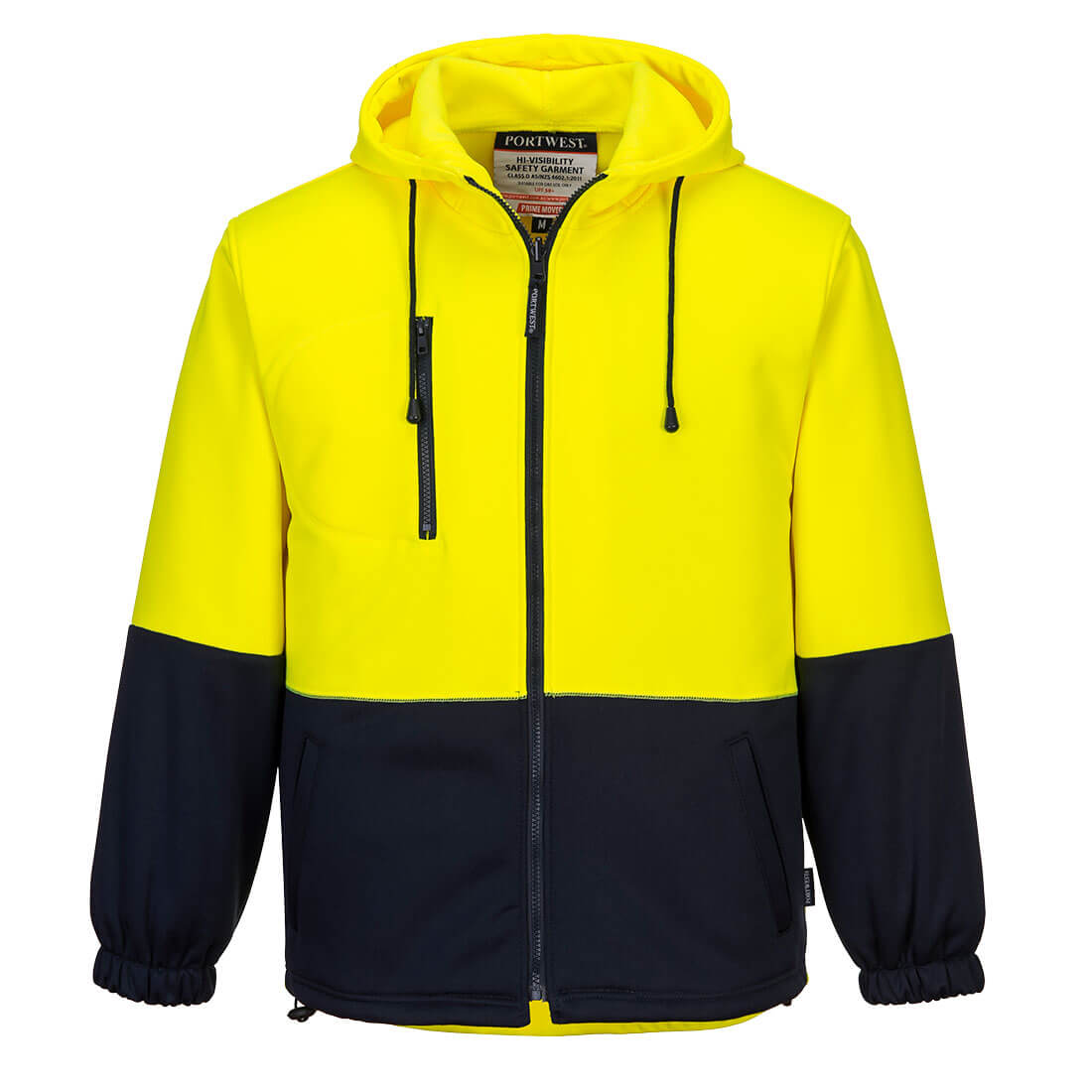 Water Repellent Brush Fleece Hoodie - MH317YNR - Yellow/Navy