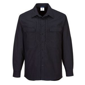 Utility Stretch Long Sleeve Shirt - MS106BKR - Black
