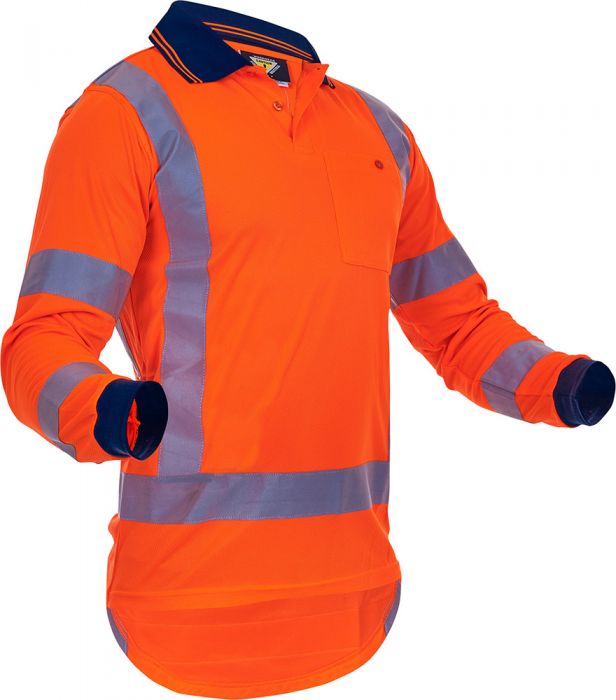 Caution L/S TTMC-W Micro Fibre Polo - Orange - PCP1220