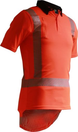 Caution TTMC-W17 X-Back S/S Microvent Polo - Orange - PCP1270