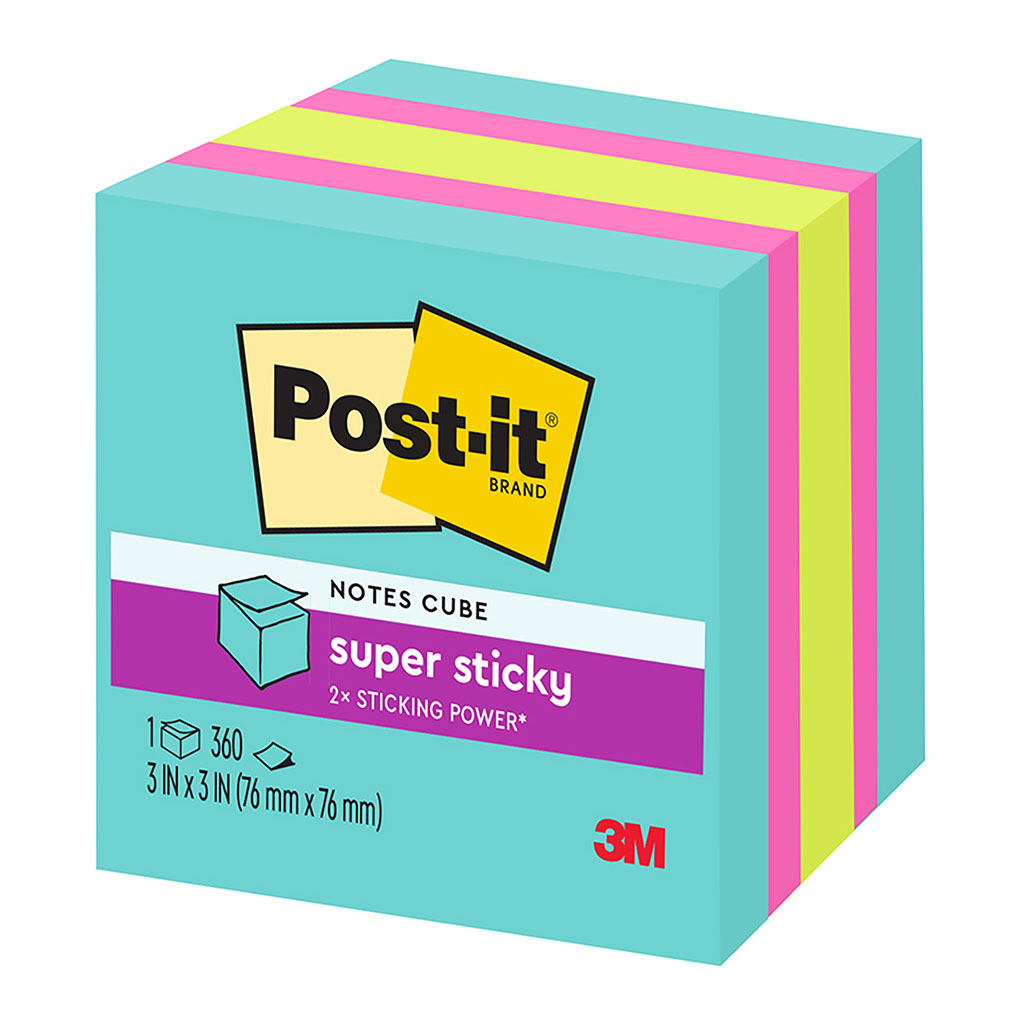 Post-it Super Sticky Memo Cube