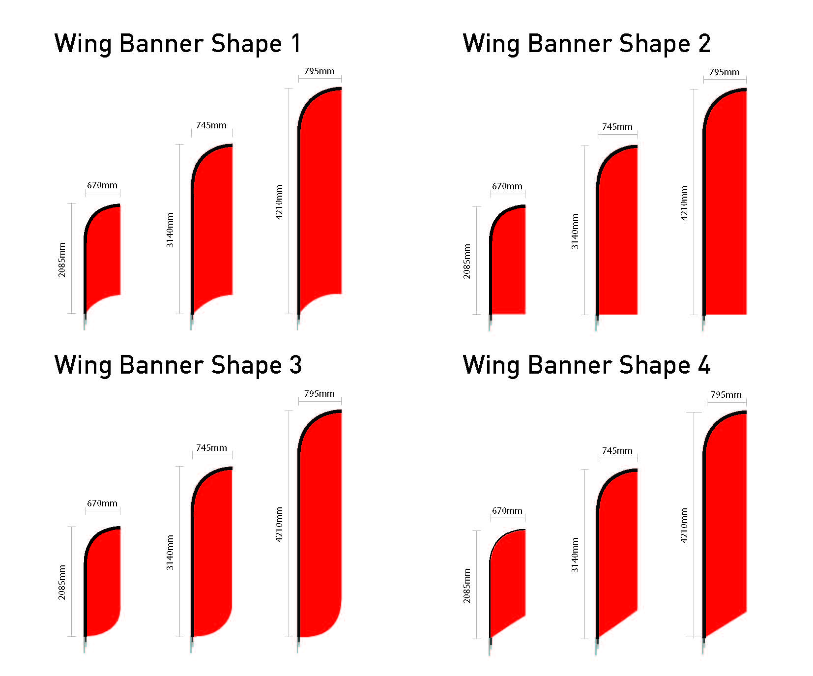 Small Single Sided Wing Banner Shape 3
